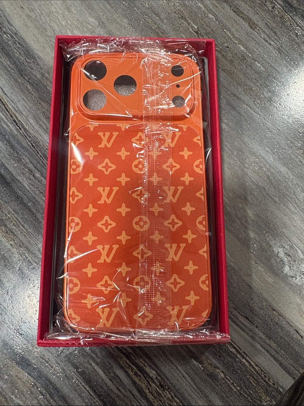 Orange Designer Monogram Phone Case iPhone 17 Pro Max - Luxury Pattern